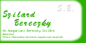 szilard bereczky business card