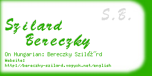 szilard bereczky business card